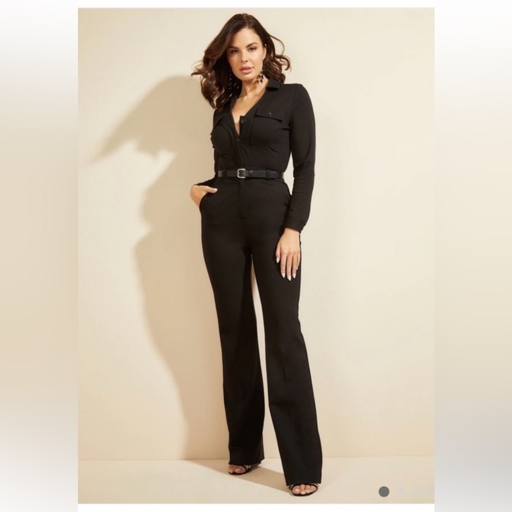 Marciano black belted jumpsuit